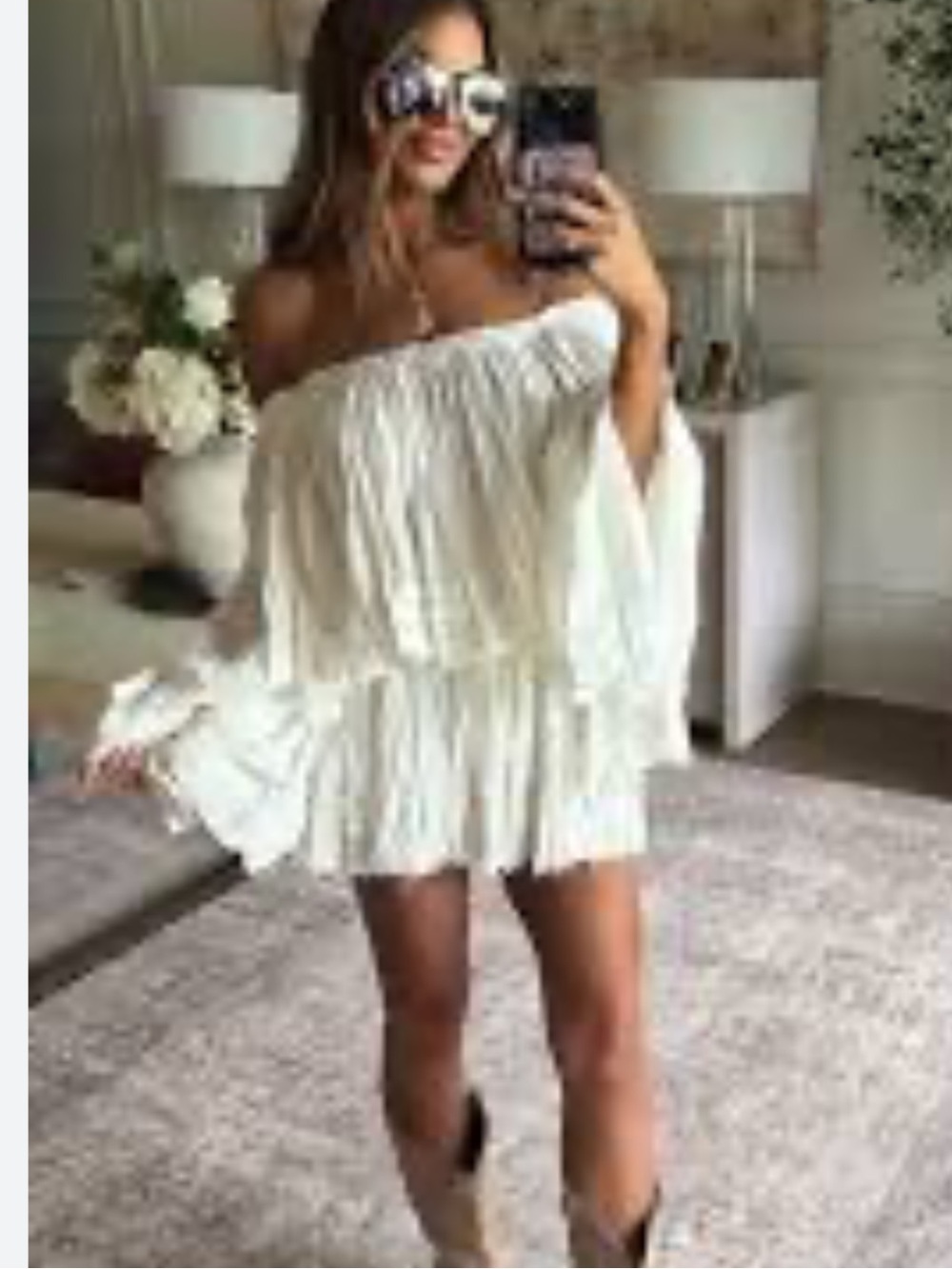 Vici Summer Rodeo Off-Shoulder Cotton Cropped Top in Size XSmall